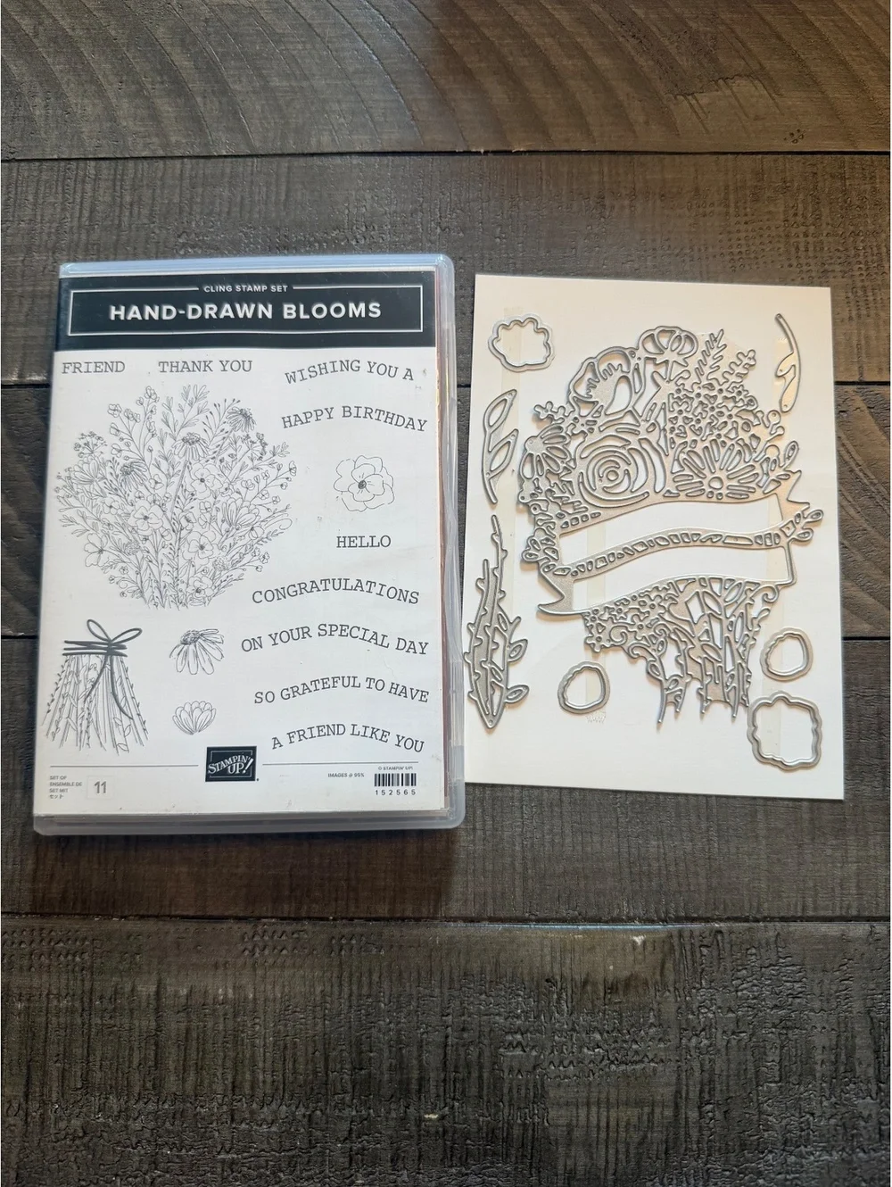 Stampin’ Up Hand-Drawn Blooms stamp set and Banner Blooms Dies die cut set